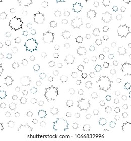 Dark BLUE vector seamless  template with circles. Illustration with set of shining colorful abstract circles. Pattern can be used for beautiful websites.