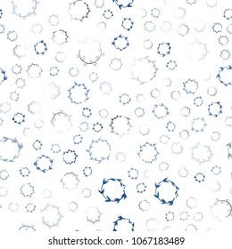 Dark BLUE vector seamless  template with circles. Illustration with set of shining colorful abstract circles. Pattern can be used for ads, leaflets.