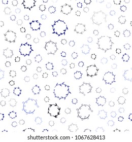 Dark BLUE vector seamless  template with circles. Abstract illustration with colored bubbles in nature style. New design for ad, poster, banner of your website.