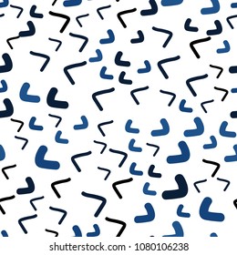 Dark BLUE vector seamless  template with bent ribbons. Shining crooked illustration in marble style. A completely new template for your business design.