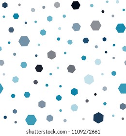 Dark BLUE vector seamless template in hexagonal style. Illustration with set of colorful hexagons. New template for your brand book.