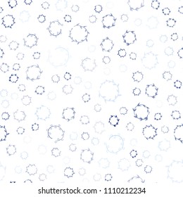 Dark BLUE vector seamless template with circles. Glitter abstract illustration with blurred drops of rain. Beautiful design for your business advert.