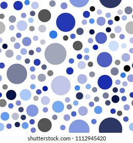 Dark BLUE vector seamless template with circles. Illustration with set of shining colorful abstract circles. New design for ad, poster, banner of your website.