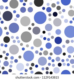 Dark BLUE vector seamless template with circles. Blurred decorative design in abstract style with bubbles. Pattern can be used as texture of wallpapers.