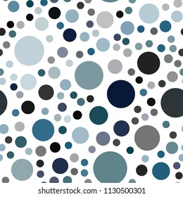 Dark BLUE vector seamless template with circles. Modern abstract illustration with colorful water drops. Pattern can be used as texture of wallpapers.