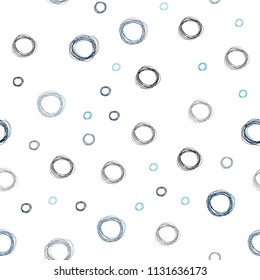 Dark BLUE vector seamless template with circles. Abstract illustration with colored bubbles in nature style. Pattern can be used for futuristic ad, booklets.