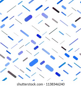 Dark BLUE vector seamless template with repeated sticks. Decorative shining illustration with lines on abstract template. The template can be used as a background.