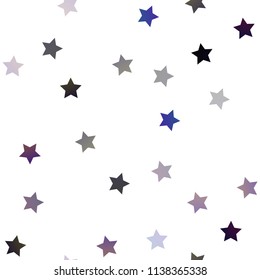 Dark BLUE vector seamless template with sky stars. Shining colored illustration with stars. The pattern can be used for wrapping gifts.