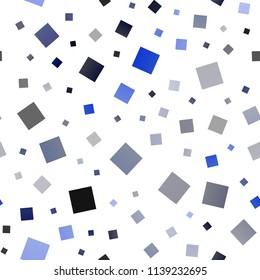 Dark BLUE vector seamless template with crystals, rectangles. Illustration with set of colorful rectangles. The template can be used as a background.
