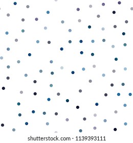 Dark BLUE vector seamless template with circles. Glitter abstract illustration with blurred drops of rain. Pattern can be used as texture of water, rain drops.