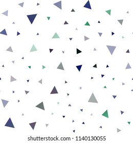 Dark BLUE vector seamless template with crystals, triangles. Glitter abstract illustration with triangular shapes. Pattern for commercials.