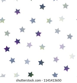Dark BLUE vector seamless template with sky stars. Glitter abstract illustration with colored stars. The pattern can be used for new year ad, booklets.