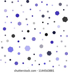 Dark BLUE vector seamless template in hexagonal style. Illustration with set of colorful hexagons. Pattern for texture of wallpapers.