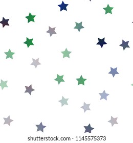 Dark BLUE vector seamless template with sky stars. Modern geometrical abstract illustration with stars. The pattern can be used for wrapping gifts.