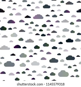Dark BLUE vector seamless template with sky, clouds. Illustration with abstract gradient clouds. Pattern for trendy fabric, wallpapers.