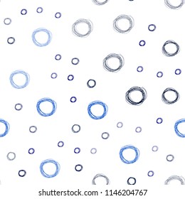 Dark BLUE vector seamless template with circles. Abstract illustration with colored bubbles in nature style. Pattern can be used for beautiful websites.