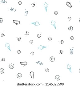 Dark BLUE vector seamless template with organic meal. Decorative shining illustration with food on abstract template. Design for ad, poster, banner of cafes or restaurants.