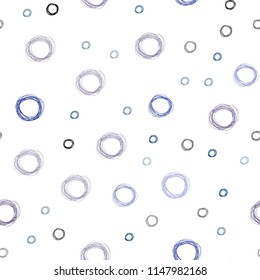 Dark BLUE vector seamless template with circles. Beautiful colored illustration with blurred circles in nature style. Pattern can be used for ads, leaflets.