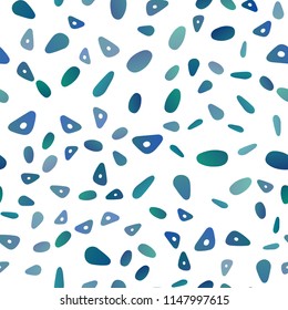 Dark BLUE vector seamless template with crystals, circles. Decorative design in abstract style with lines, dots. The template can be used as a background.