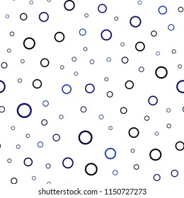 Dark BLUE vector seamless template with circles. Beautiful colored illustration with blurred circles in nature style. New design for ad, poster, banner of your website.