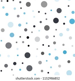Dark BLUE vector seamless template with circles. Modern abstract illustration with colorful water drops. Pattern for design of fabric, wallpapers.