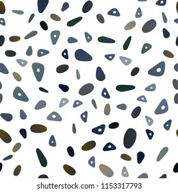 Dark BLUE vector seamless template with crystals, circles. Decorative design in abstract style with lines, dots. Pattern for busines ad, booklets, leaflets