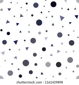 Dark BLUE vector seamless template with crystals, circles. Circles, lines on abstract background with colorful gradient. Design for textile, fabric, wallpapers.
