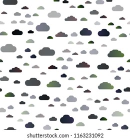Dark BLUE vector seamless template with sky, clouds. Illustration in abstract style with colorful clouds. Template for business cards, websites.