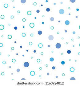 Dark BLUE vector seamless template with circles. Illustration with set of shining colorful abstract circles. Pattern for design of fabric, wallpapers.