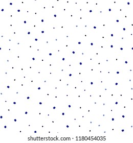 Dark BLUE vector seamless template with circles. Blurred decorative design in abstract style with bubbles. Pattern for trendy fabric, wallpapers.
