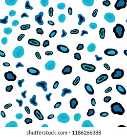 Dark BLUE vector seamless template with circles. Blurred bubbles on abstract background with colorful gradient. Design for textile, fabric, wallpapers.