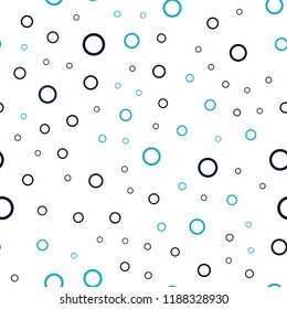 Dark BLUE vector seamless template with circles. Illustration with set of shining colorful abstract circles. Pattern can be used for futuristic ad, booklets.