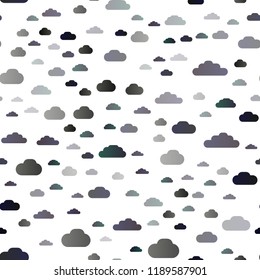 Dark BLUE vector seamless template with sky, clouds. Colorful illustration consisted of abstract clouds. Trendy design for wallpaper, fabric makers.