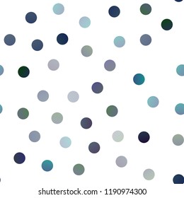 Dark BLUE vector seamless template with circles. Blurred decorative design in abstract style with bubbles. The pattern can be used for aqua ad, booklets.