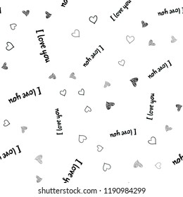 Dark BLUE vector seamless template with doodle hearts. Illustration with hearts in love concept for valentine's day. Beautiful design for your business advert of anniversary.