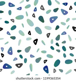 Dark BLUE vector seamless template with crystals, circles. Glitter abstract illustration with spheres, triangular lines. Best design for your ad, poster, banner.