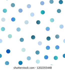 Dark BLUE vector seamless template with circles. Abstract illustration with colored bubbles in nature style. The pattern can be used for aqua ad, booklets.