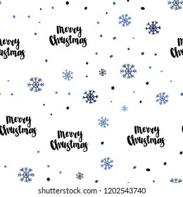 Dark BLUE vector seamless template with ice snowflakes. Colorful snowflakes with gradient on abstract background. Trendy design for wallpaper, fabric makers.