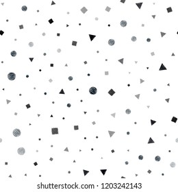 Dark BLUE vector seamless template with crystals, circles, squares. Abstract gradient illustration with circles, triangles, cubes. Trendy design for wallpaper, fabric makers.