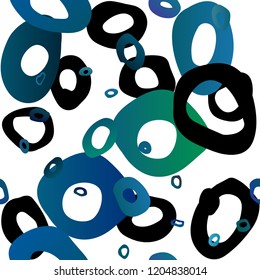 Dark BLUE vector seamless template with spots. Illustration with set of shining colorful abstract circles. Pattern for design of window blinds, curtains.