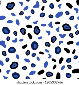 Dark BLUE vector seamless template with circles. Modern abstract illustration with colorful water drops. Pattern for design of fabric, wallpapers.