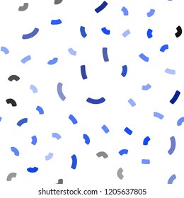 Dark BLUE vector seamless template with lines, ovals. Geometric illustration in marble style with gradient.  The template for cell phone backgrounds.