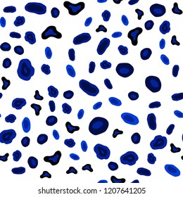 Dark BLUE vector seamless template with circles. Illustration with set of shining colorful abstract circles. Pattern for trendy fabric, wallpapers.
