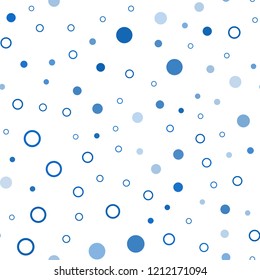 Dark BLUE vector seamless template with circles. Glitter abstract illustration with blurred drops of rain. Pattern for design of fabric, wallpapers.