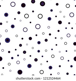 Dark BLUE vector seamless template with circles. Blurred decorative design in abstract style with bubbles. Trendy design for wallpaper, fabric makers.