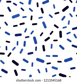 Dark BLUE vector seamless template with repeated sticks. Glitter abstract illustration with colored sticks. Pattern for ads, posters, banners.
