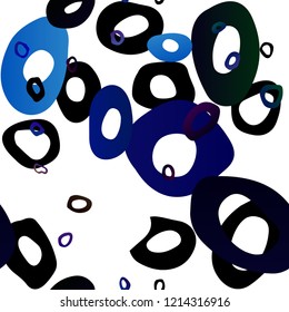 Dark BLUE vector seamless template with spots. Colorful illustration with blurred circles in nature style. Pattern for design of window blinds, curtains.