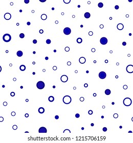 Dark BLUE vector seamless template with circles. Beautiful colored illustration with blurred circles in nature style. Pattern for design of window blinds, curtains.