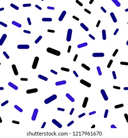 Dark BLUE vector seamless template with repeated sticks. Glitter abstract illustration with colored sticks. The pattern for ad, booklets, leaflets.