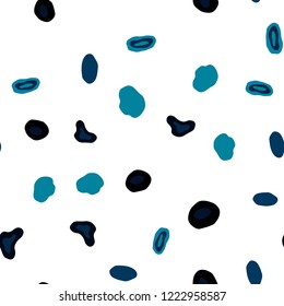Dark BLUE vector seamless template with circles. Abstract illustration with colored bubbles in nature style. Trendy design for wallpaper, fabric makers.